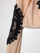 One Way Tie-Front Crop Top Nude Mesh & Black Lace Size 10 - Image 2