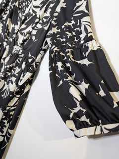 Morrissey Empire Waist Dress Black and White Floral - Image 2