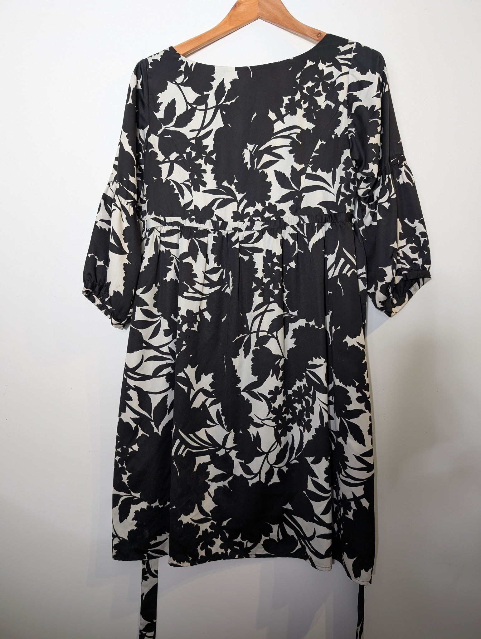 Morrissey Empire Waist Dress Black and White Floral - Image 3