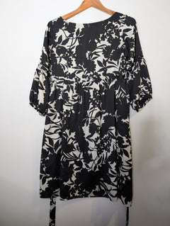 Morrissey Empire Waist Dress Black and White Floral - Image 3
