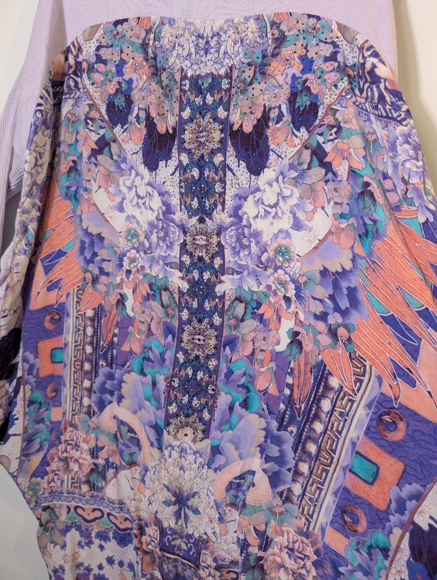 Camilla Australia Lavender Knit & Silk Floral Embellished Tunic - OS - Image 5