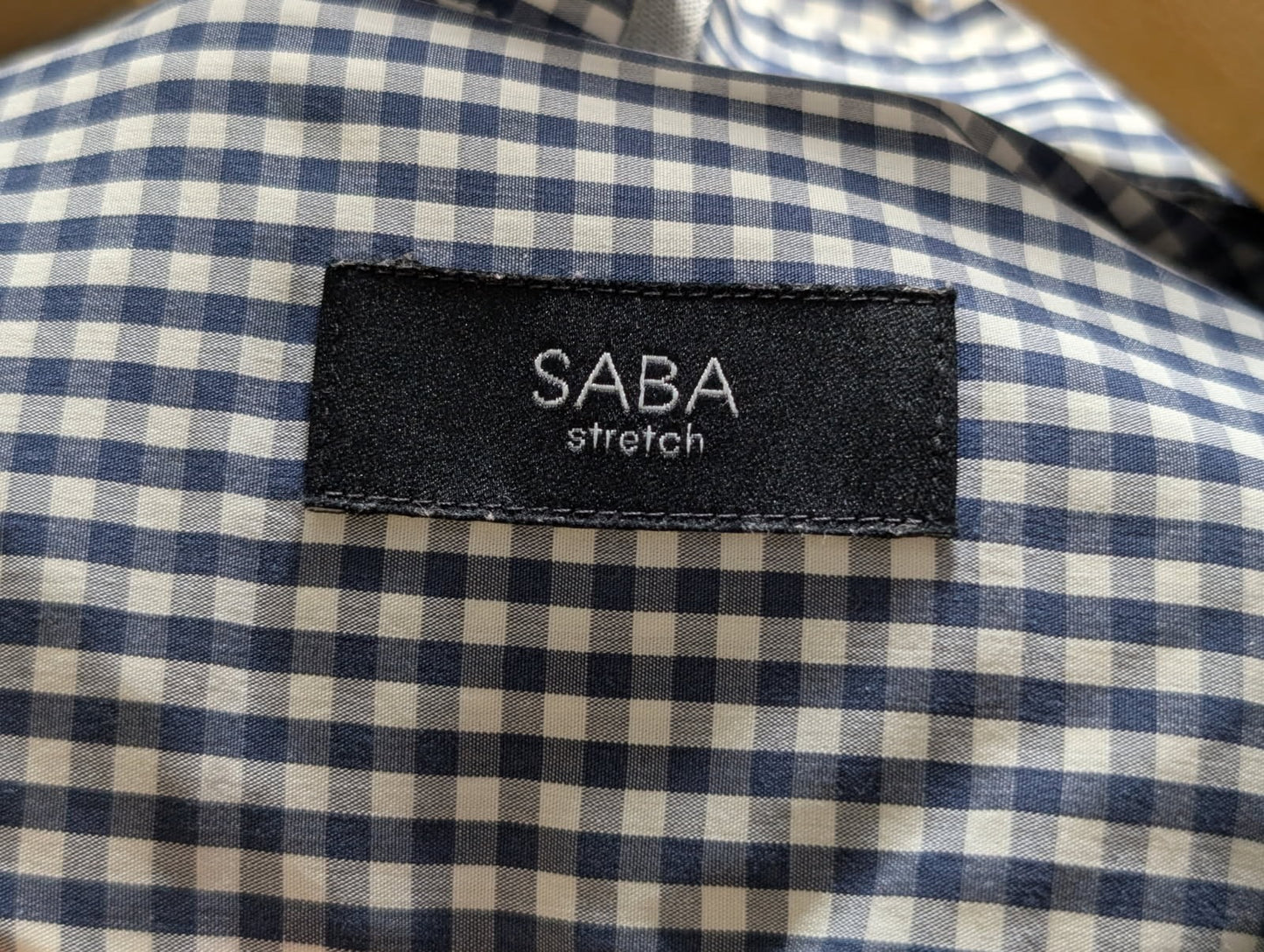 Saba Men's Long Sleeve Button-Down Shirt Navy White Gingham - Image 5