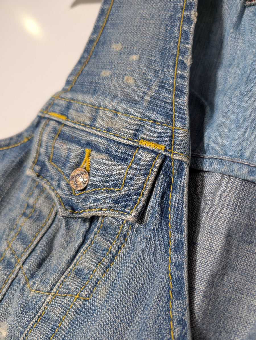 True Religion Women's Distressed Denim Vest Blue Size XS - Image 3