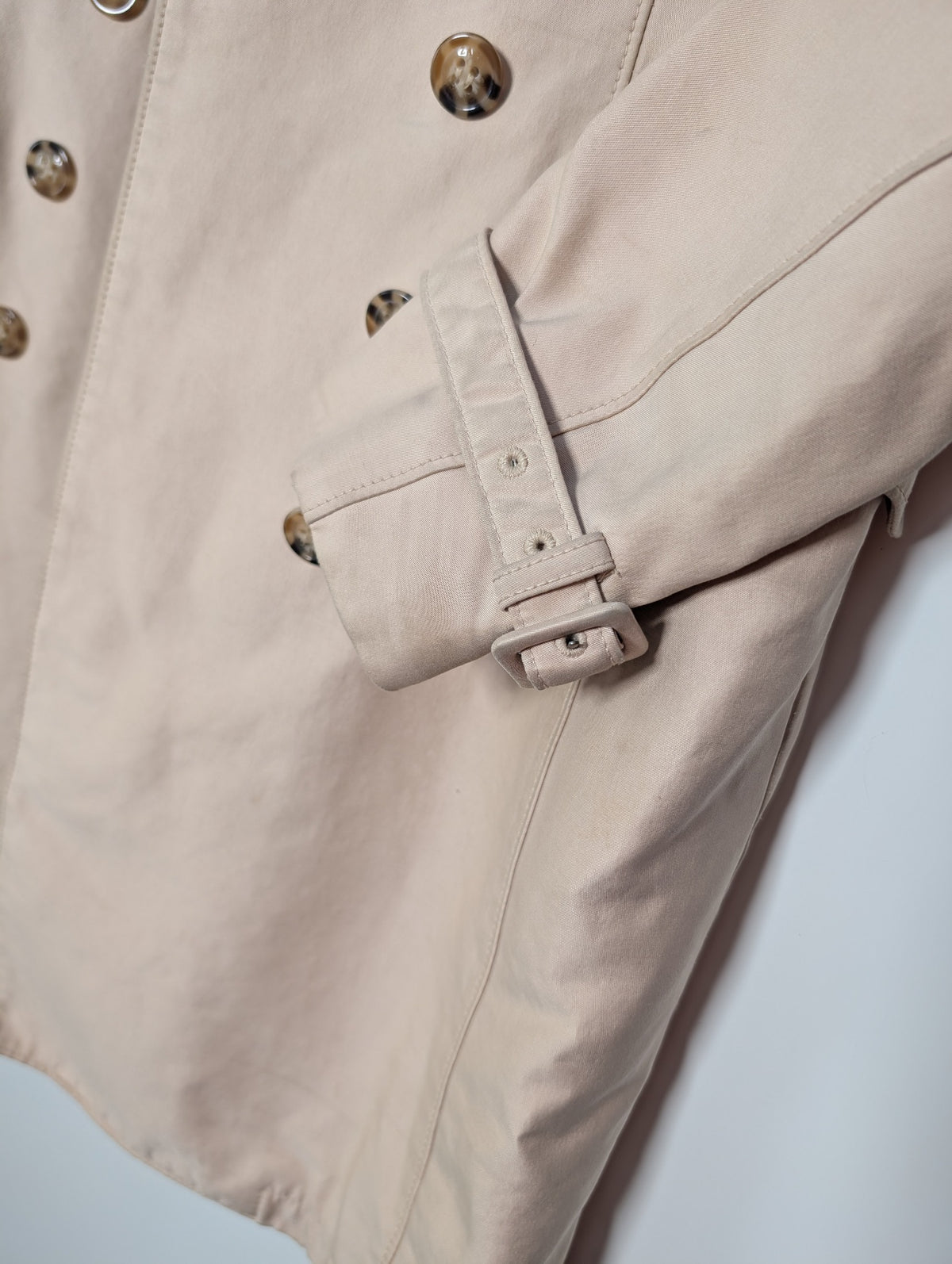 ZARA WOMAN Double-Breasted Trench Coat Beige Size M - Image 4