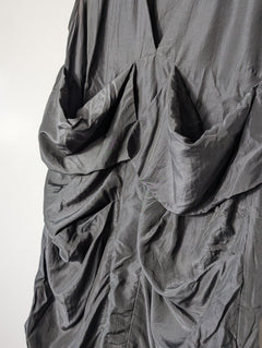 Frey Sleeveless Draped Dress Charcoal Grey Size 10 - Image 2
