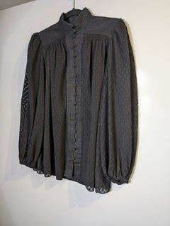 Zimmermann Victorian-Style Pleated Blouse Black Size 1 - Image 6