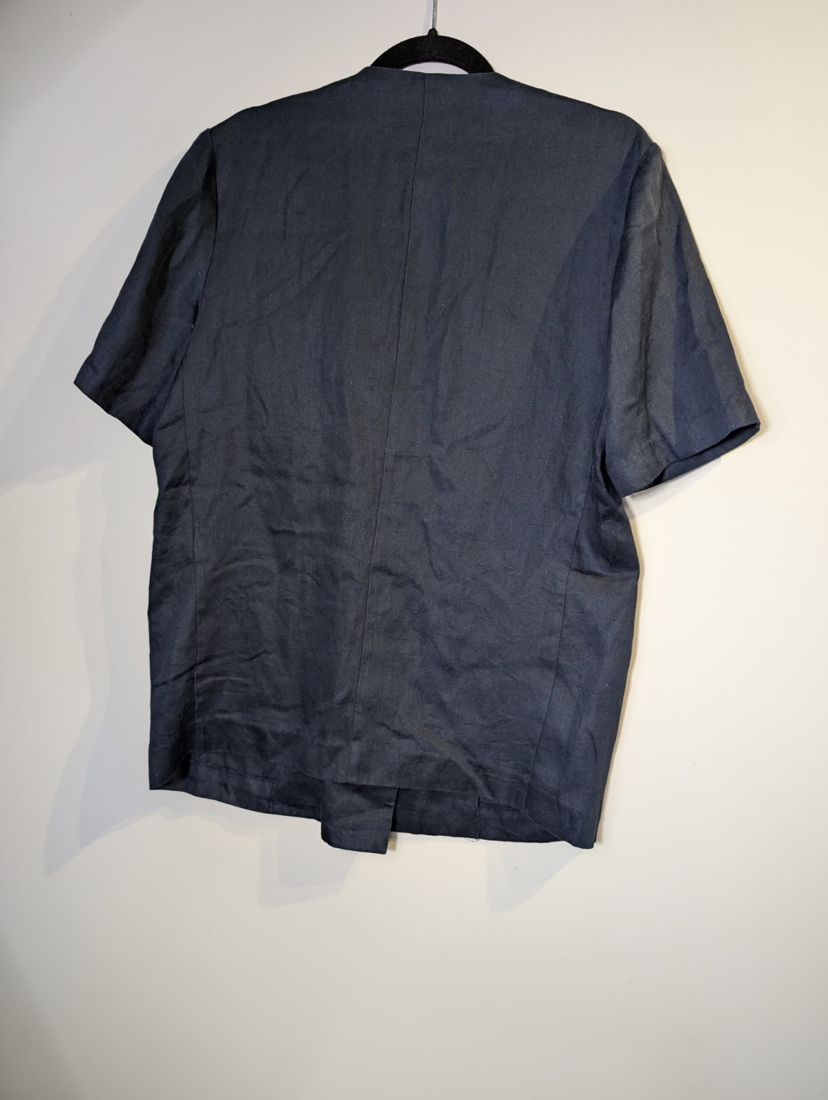 Croqus Navy Linen Blend Short Sleeve Blazer Size 9 AR - Image 4