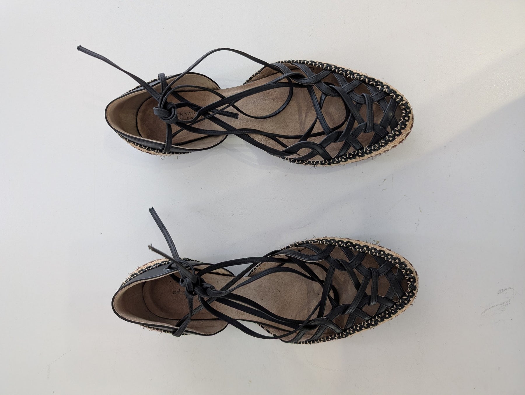 Dries Van Noten Lace-Up Espadrille Sandals Black Size 37.5 - Image 2
