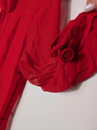 Scanlan & Theodore Sheer Silk Button-Down Midi Dress Red AU 8 - Image 3