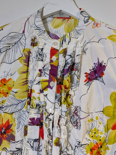 Karen Millen Floral Ruffle Front Blouse Multi-colour - Image 5