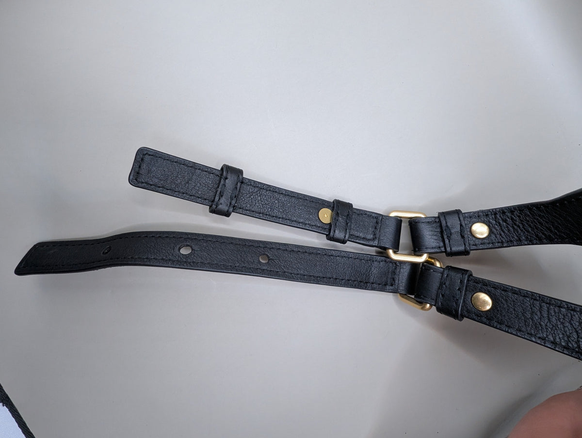 Ginger & Smart Leather Bag Strap Black Gold Hardware Size S - Image 4