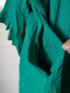Hourglass Apparel Gauze V-Neck Ruffle Sleeve Top Green Size 12 - Image 5