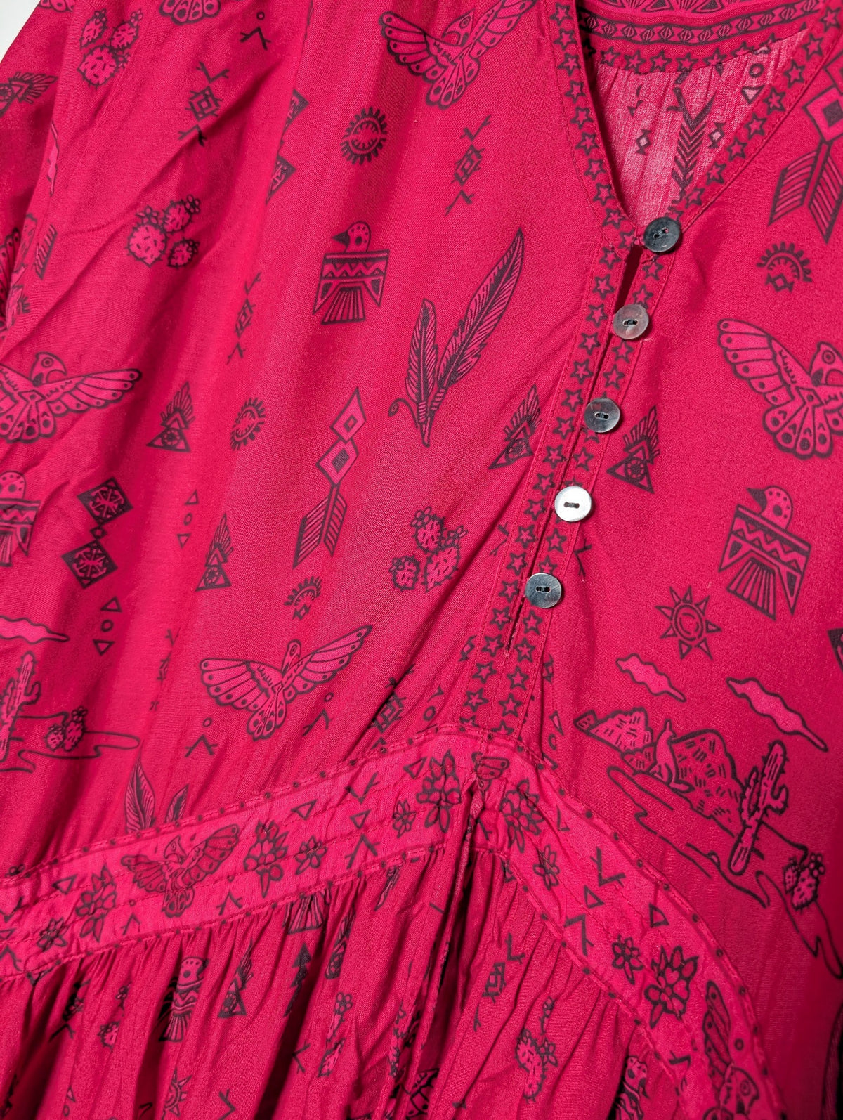 SPELL Desert Wanderer Tunic Dress Red XL - Image 2