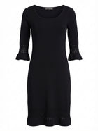 Scanlan Theodore Knit Dress Black Pointelle Detail Size M - Image 1