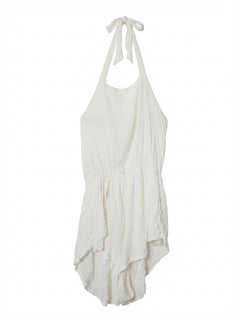 Zulu & Zephyr Crinkle Gauze Halter Romper White Women's AU 10 - Image 1