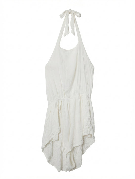 Zulu & Zephyr Crinkle Gauze Halter Romper White Women's AU 10 - Image 1