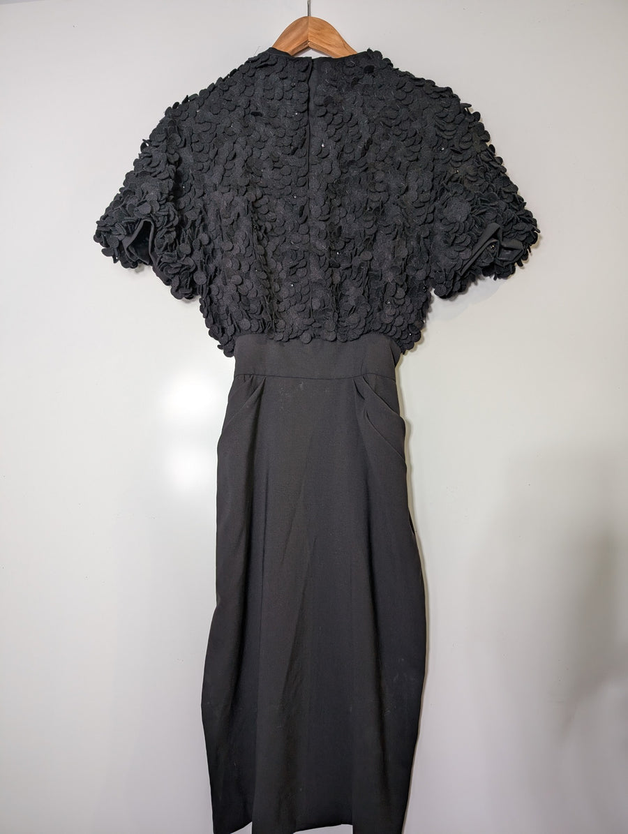 Garry Bigeni Textured Dress Black Women's Size M - Image 5
