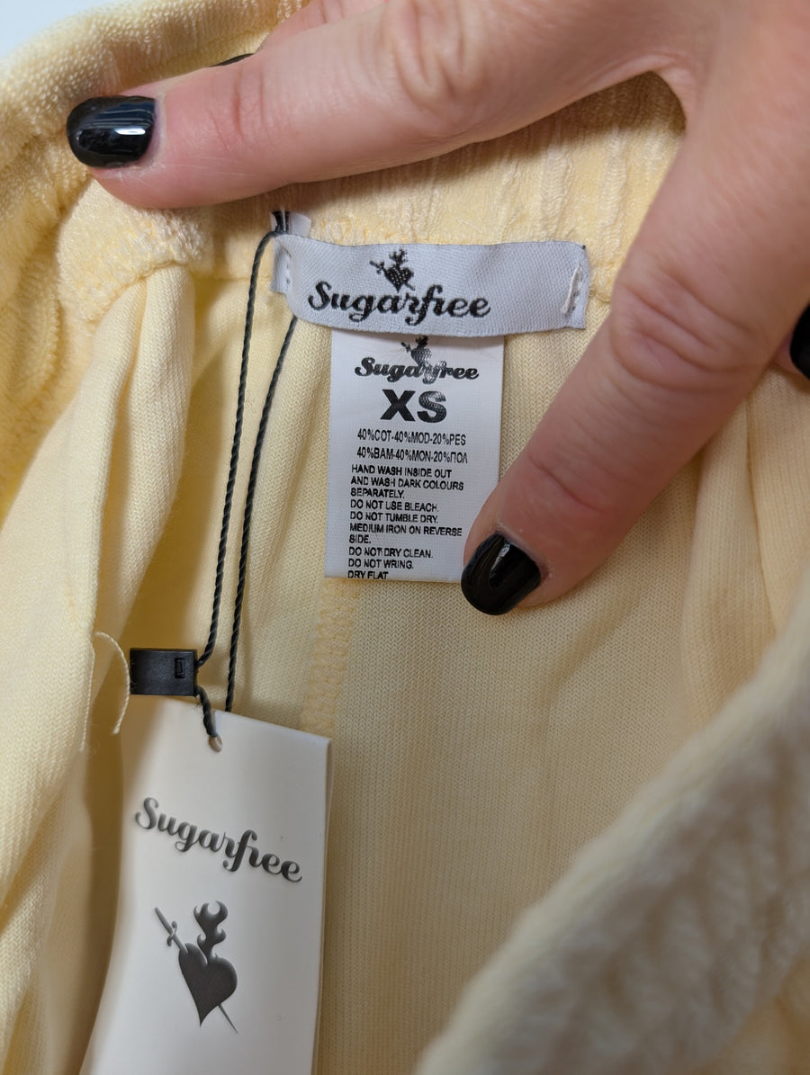 Sugarfree Terry Cloth Tube Top and Shorts Set Yellow XS - Image 7