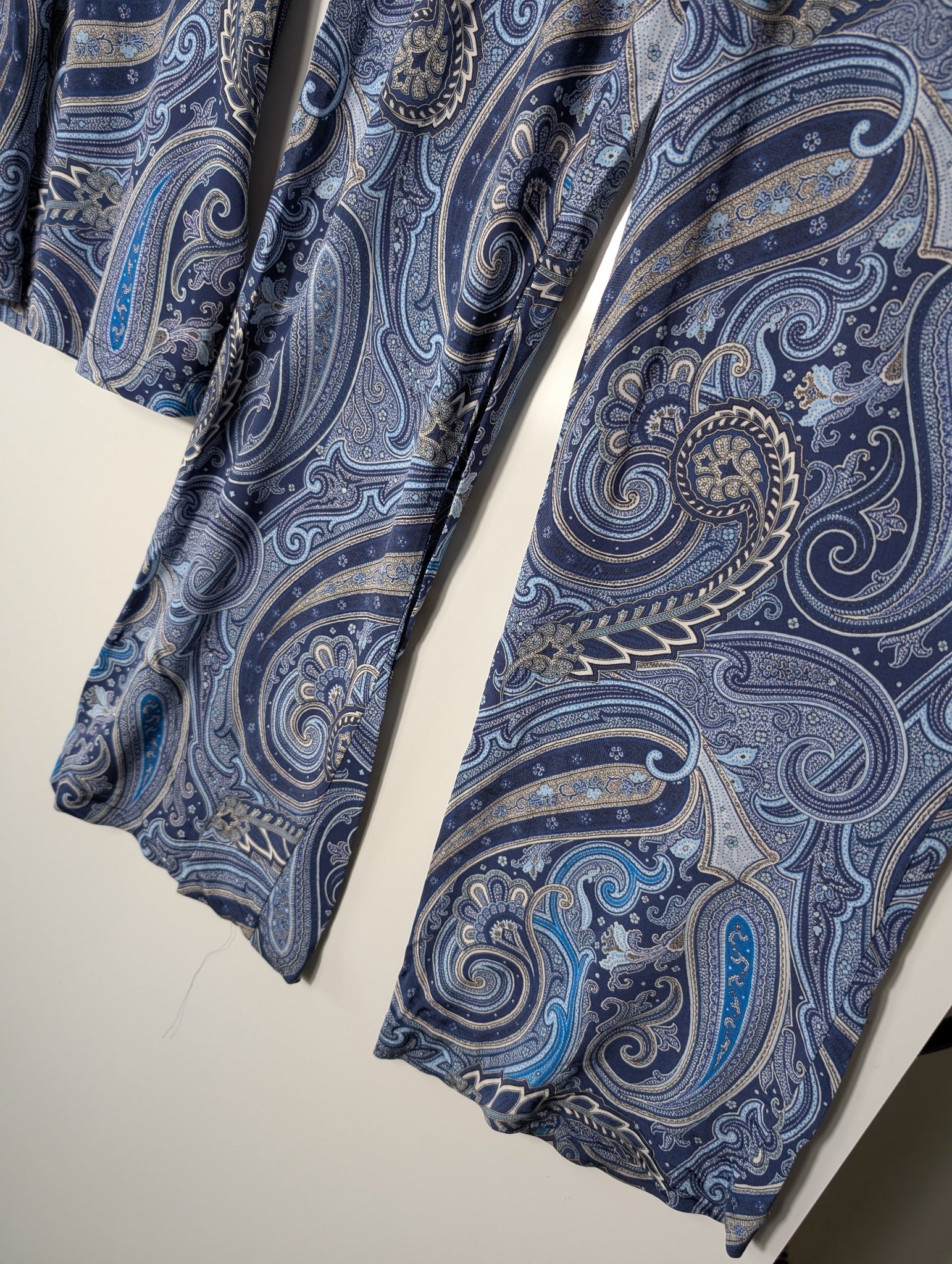 Alpha Studio Paisley Sleeveless Top and Wide Leg Pants Set Blue IT 44 - Image 2