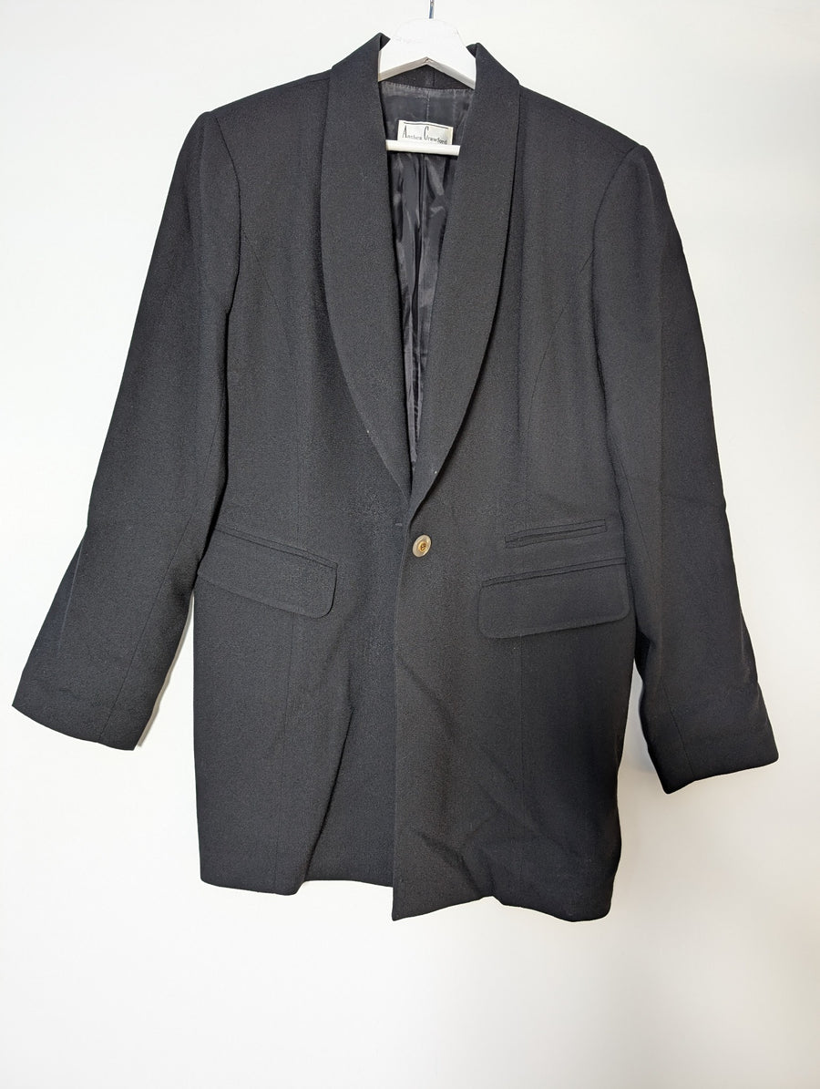 Anthea Crawford Blazer Jacket Black Women's Size 14 - Image 7