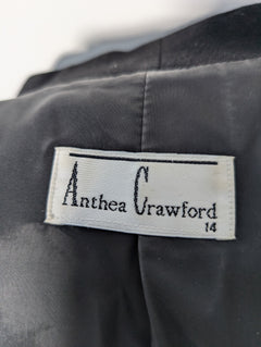 Anthea Crawford Blazer Jacket Black Women's Size 14 - Image 9