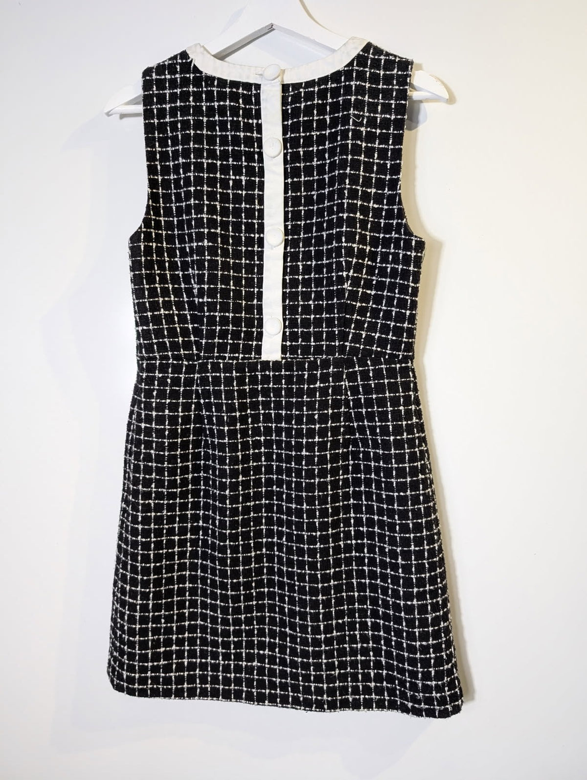 Portmans Sleeveless Tweed Check Dress Black and White Size 10 - Image 6