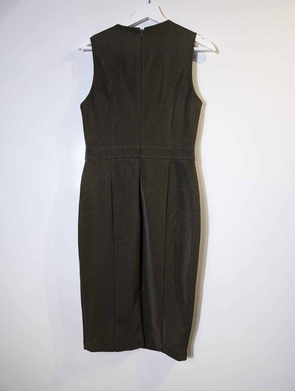 Sheike Sleeveless Peplum Dress Olive Green Size 10 - Image 7