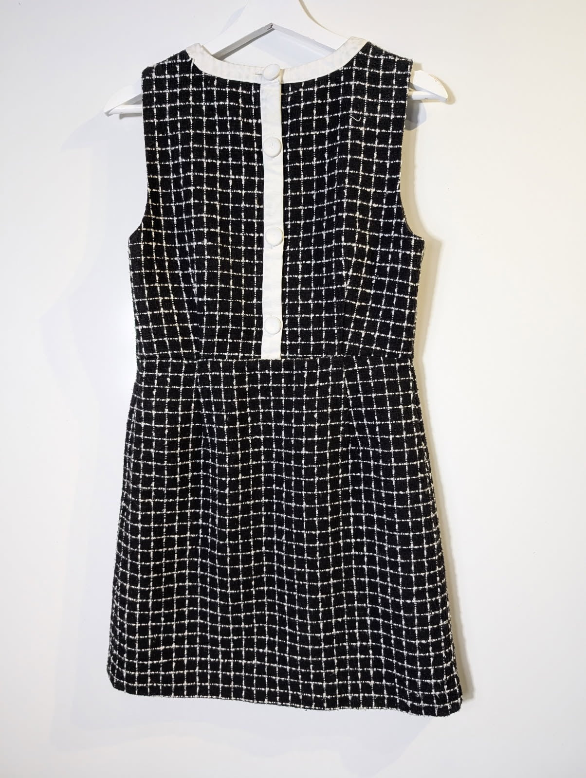 Portmans Sleeveless Tweed Check Dress Black and White Size 10 - Image 6