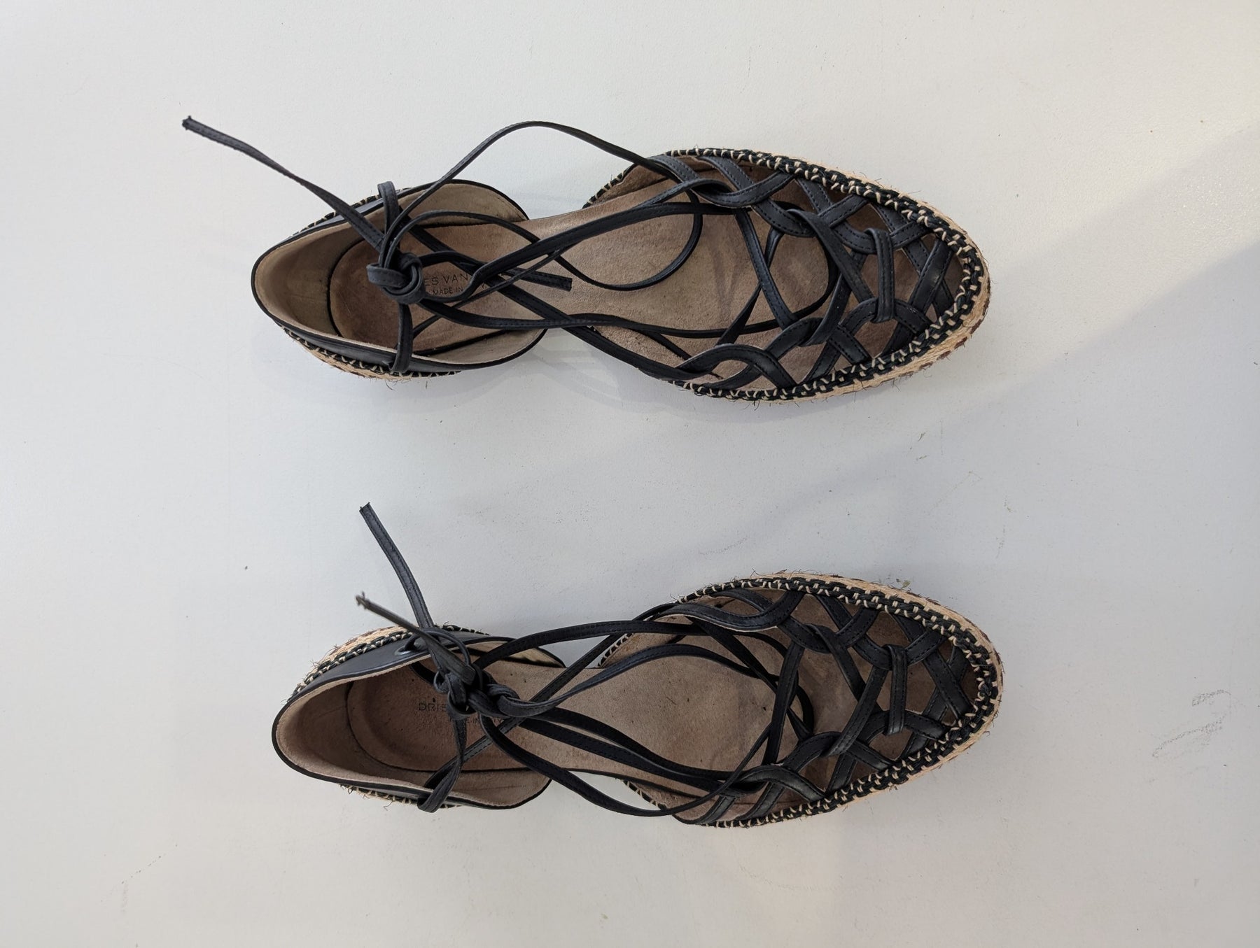 Dries Van Noten Lace-Up Espadrille Sandals Black Size 37.5 - Image 3