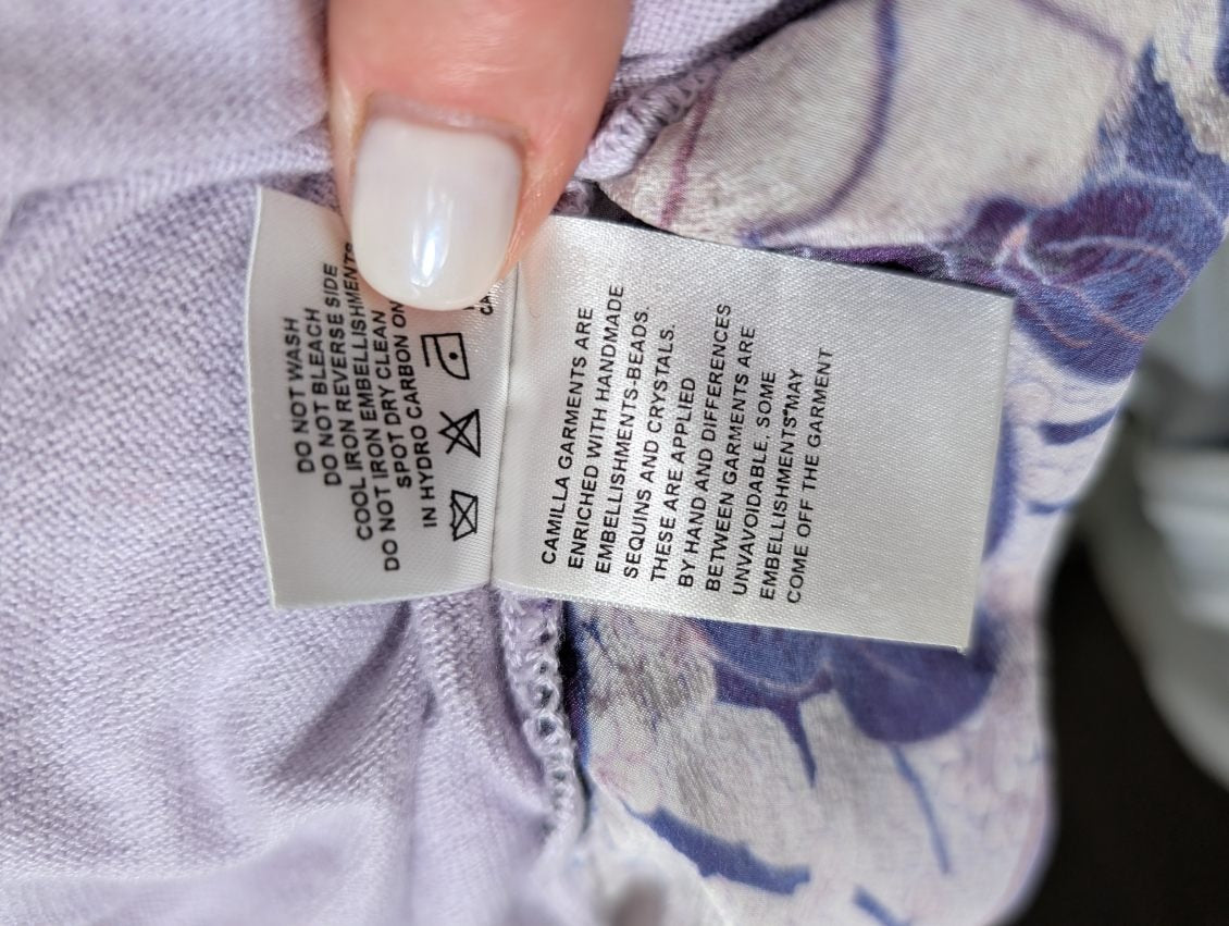 Camilla Australia Lavender Knit & Silk Floral Embellished Tunic - OS - Image 6