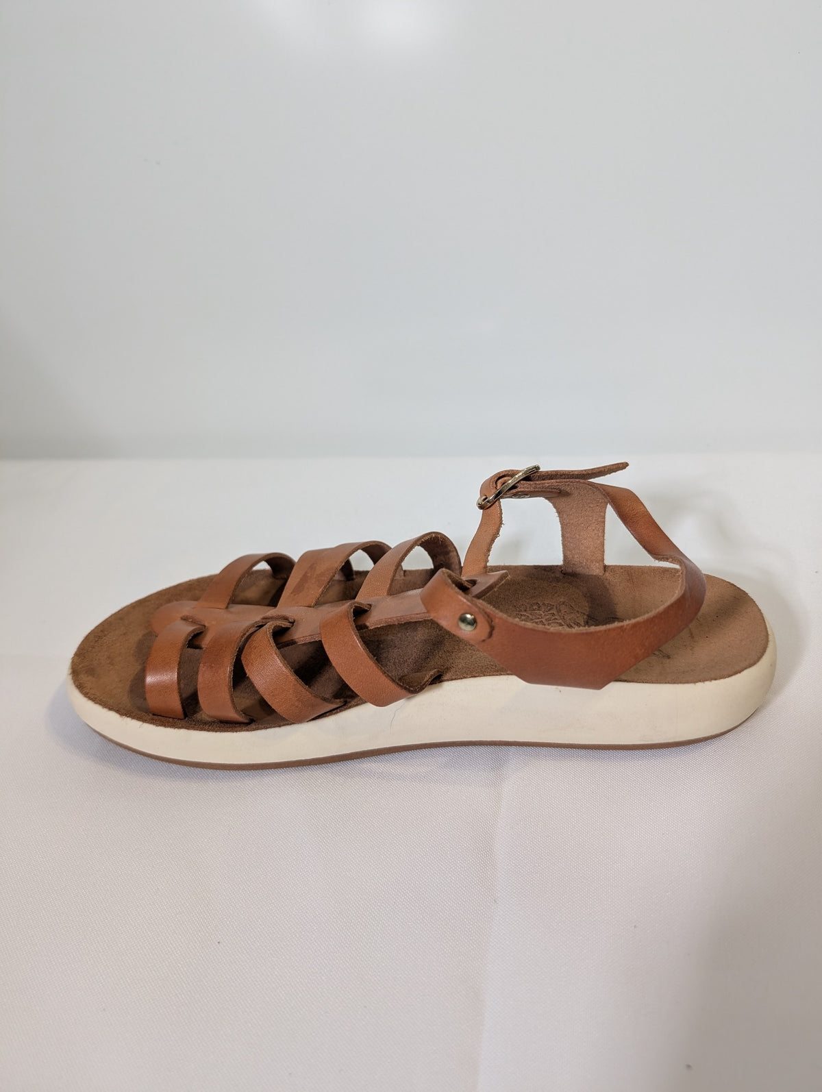 Ancient Greek Sandals Gladiator Sandals Brown Leather Size 39 - Image 3