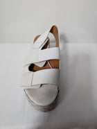 Clergerie Platform Espadrille Sandals White Leather EU 37.5 - Image 2