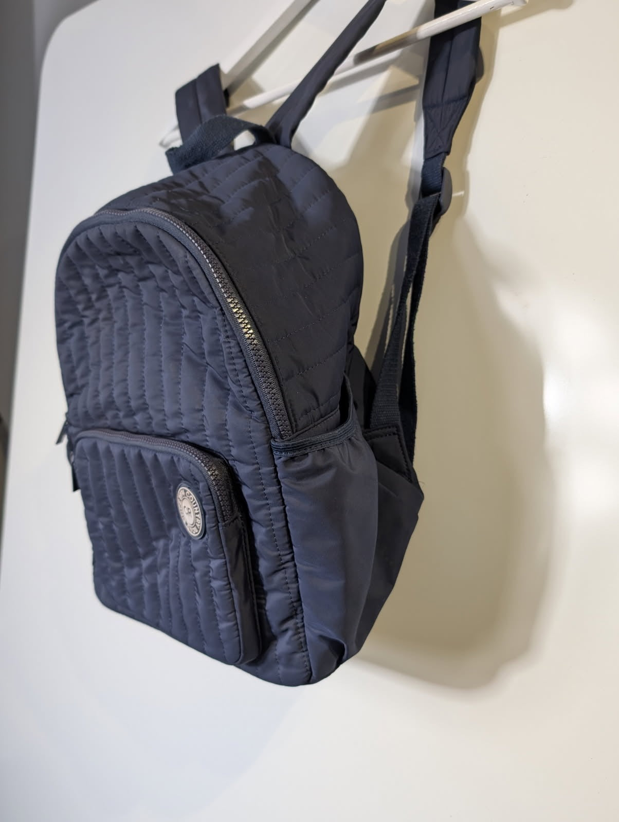 Country Road Quilted Nylon Backpack Navy - Image 4