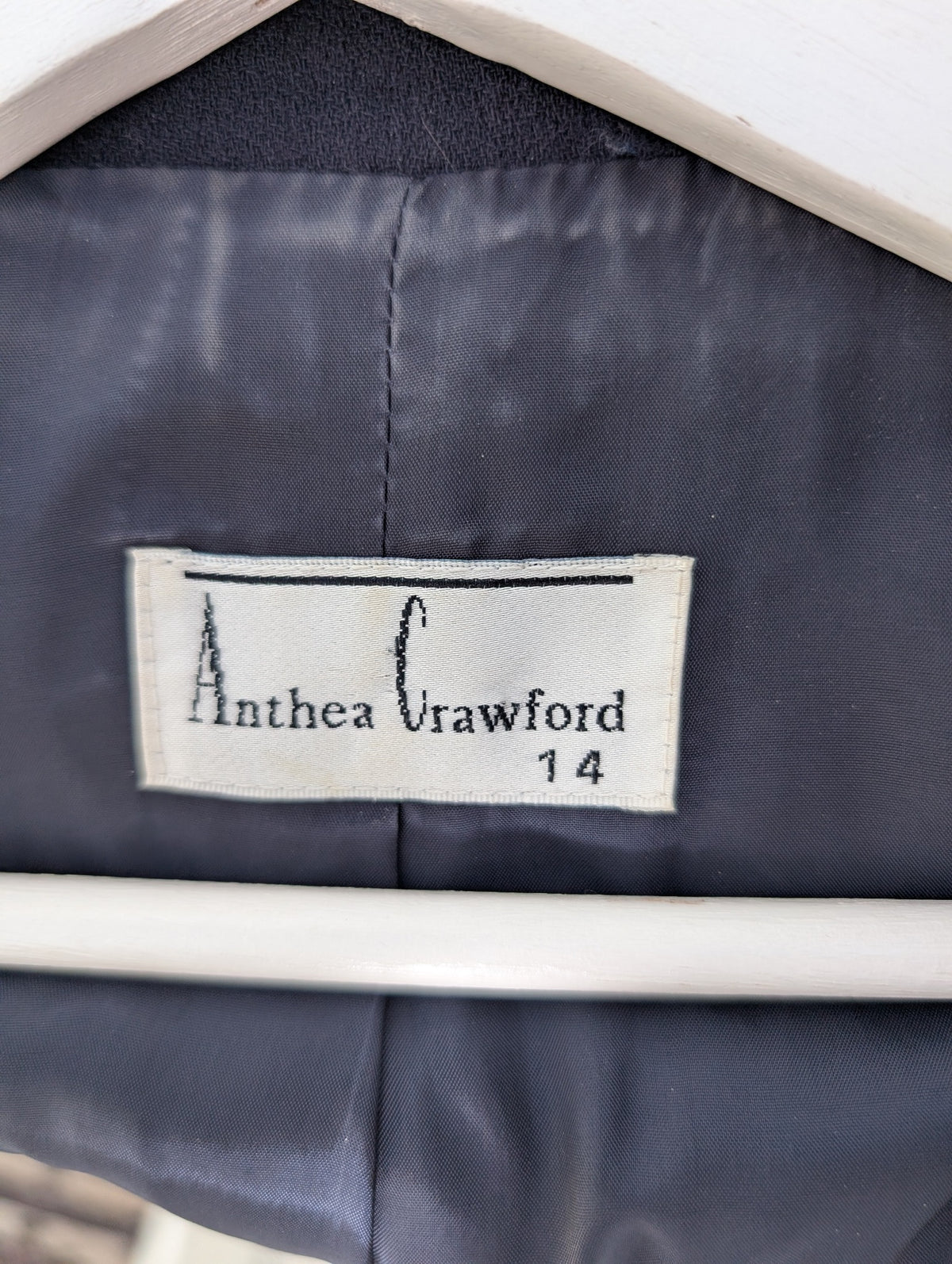 Anthea Crawford Wool Double-Breasted Blazer Navy Blue Women's AU 14 - Image 4