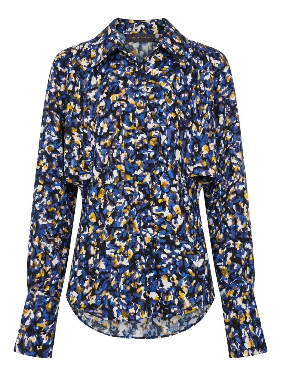 Ginger & Smart Long Sleeve Button-Down Blouse Abstract Print - Image 1