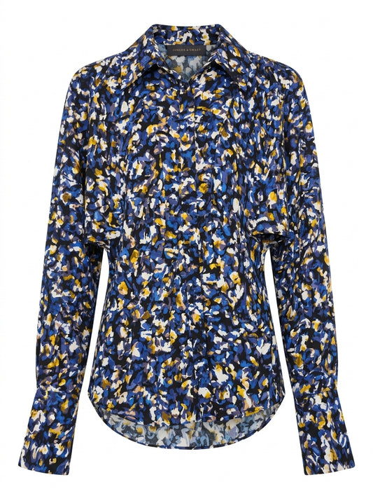 Ginger & Smart Long Sleeve Button-Down Blouse Abstract Print - Image 1