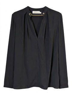 Zimmermann Black Blouse with Gold Hardware Detail Size 1 - Image 1
