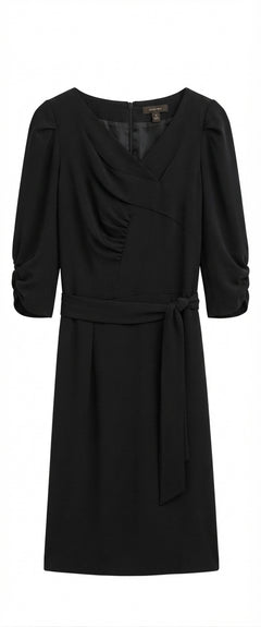 Country Road Wrap Front Midi Dress Black AU 12 - Image 1