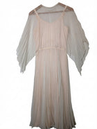 Merco Daron Pleated Chiffon Angel Sleeve Maxi Dress Pale Pink Size 12 - Image 1