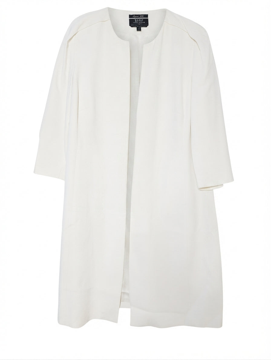 RSVP PERRI CUTTEN Open Front Coat White Size L - Image 1