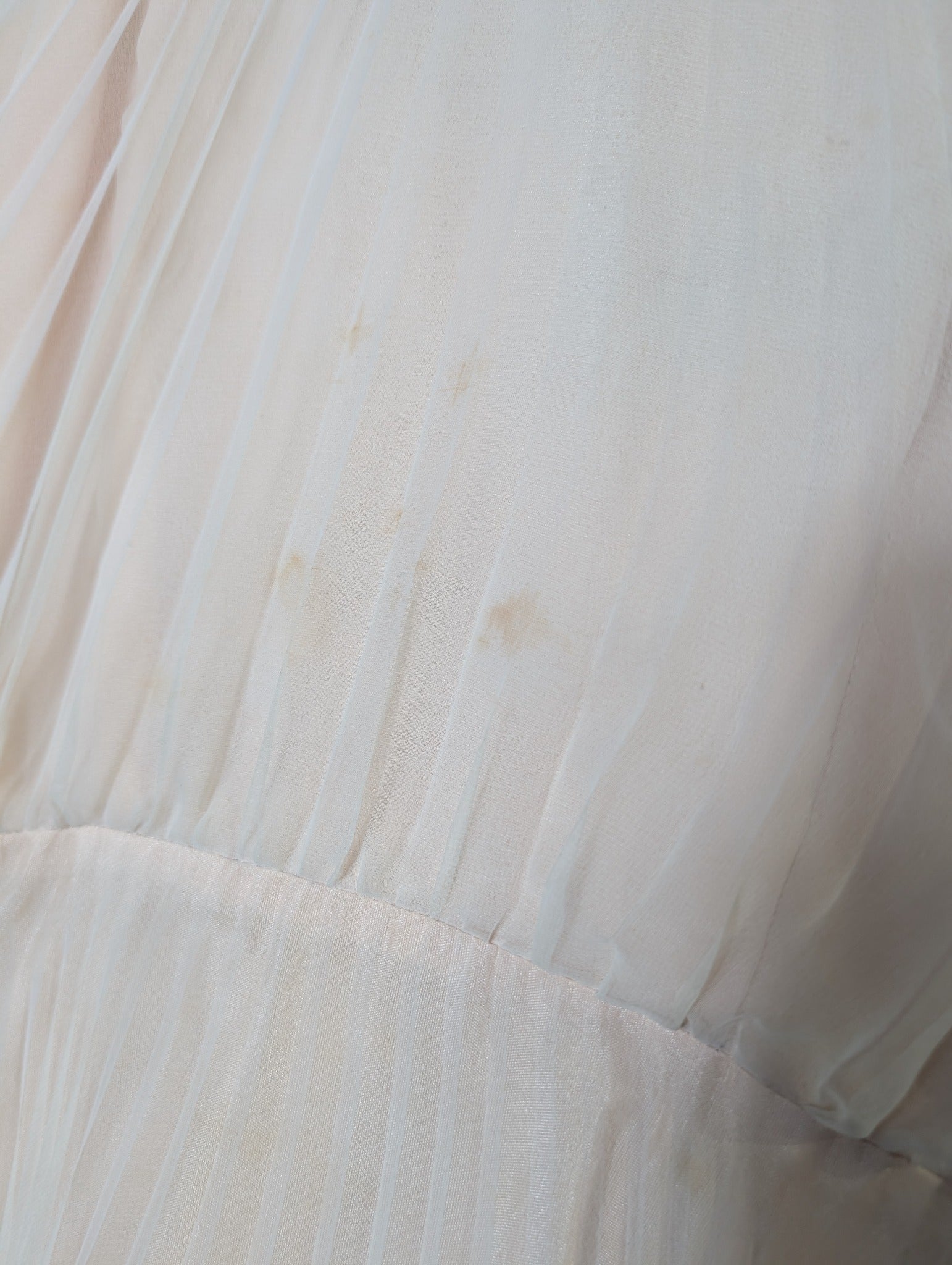 Merco Daron Pleated Chiffon Angel Sleeve Maxi Dress Pale Pink Size 12 - Image 3