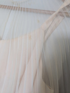 Merco Daron Pleated Chiffon Angel Sleeve Maxi Dress Pale Pink Size 12 - Image 4