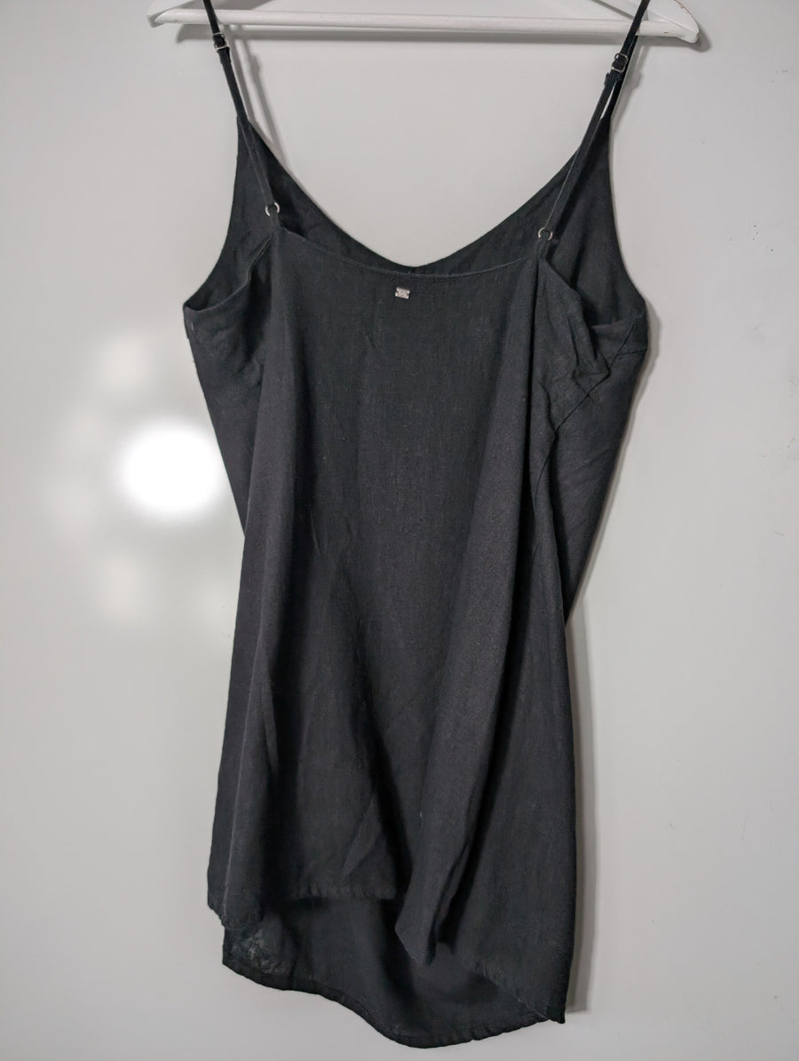 Billabong Linen Blend Cami Tank Top Olive Green Size 10 - Image 3
