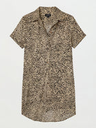 Volcom Corpo Class Leopard Print Shirt Dress Size S - Image 1