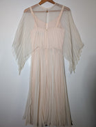 Merco Daron Pleated Chiffon Angel Sleeve Maxi Dress Pale Pink Size 12 - Image 5
