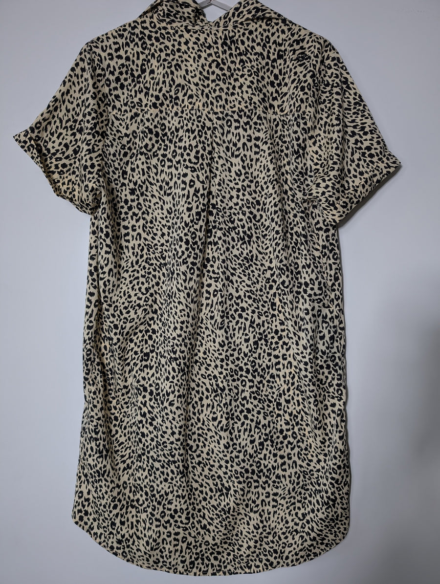 Volcom Corpo Class Leopard Print Shirt Dress Size S - Image 4