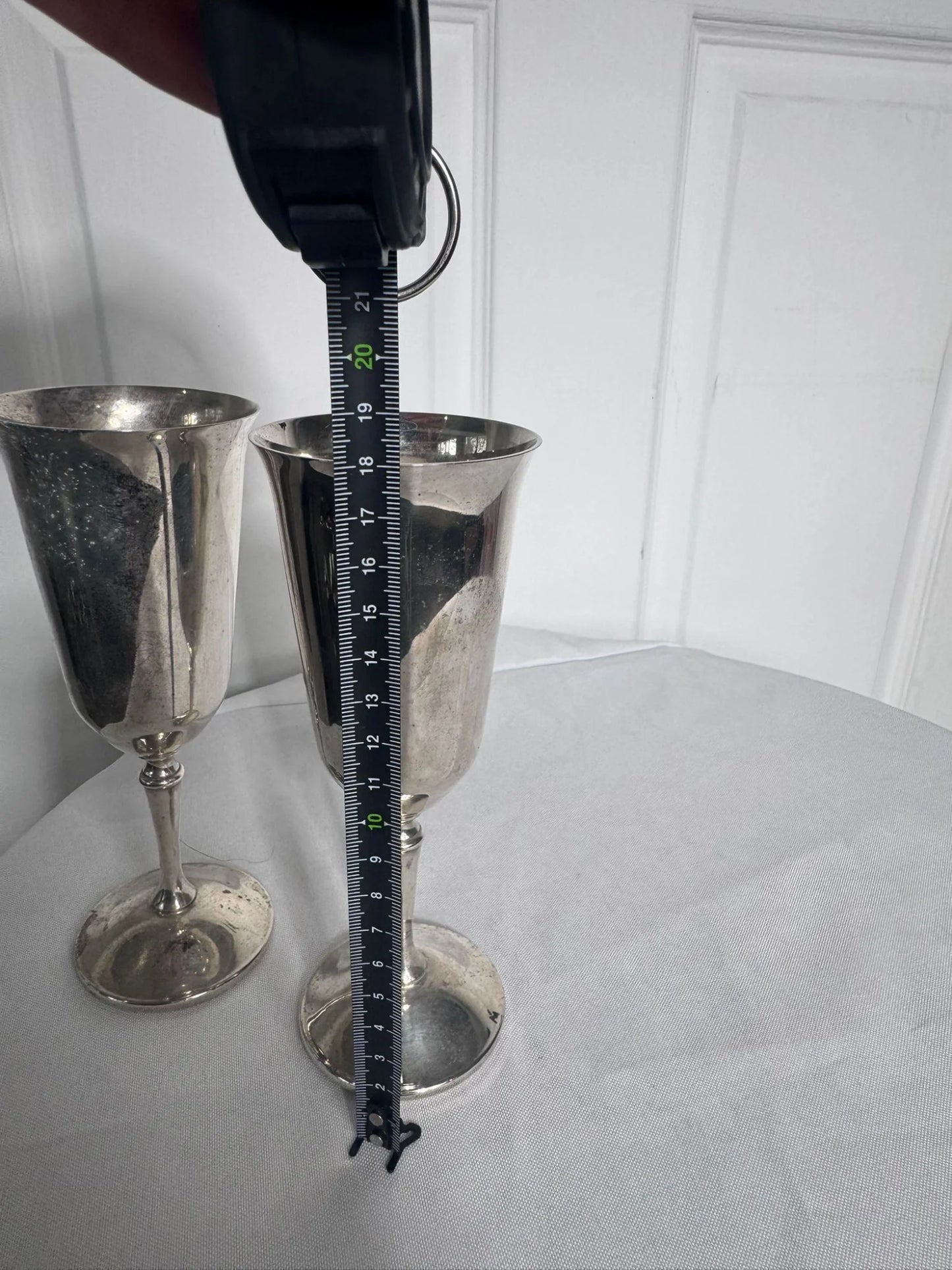 Vintage Silver Plated Champagne Flutes - Elegant Set Of Two - Image 6