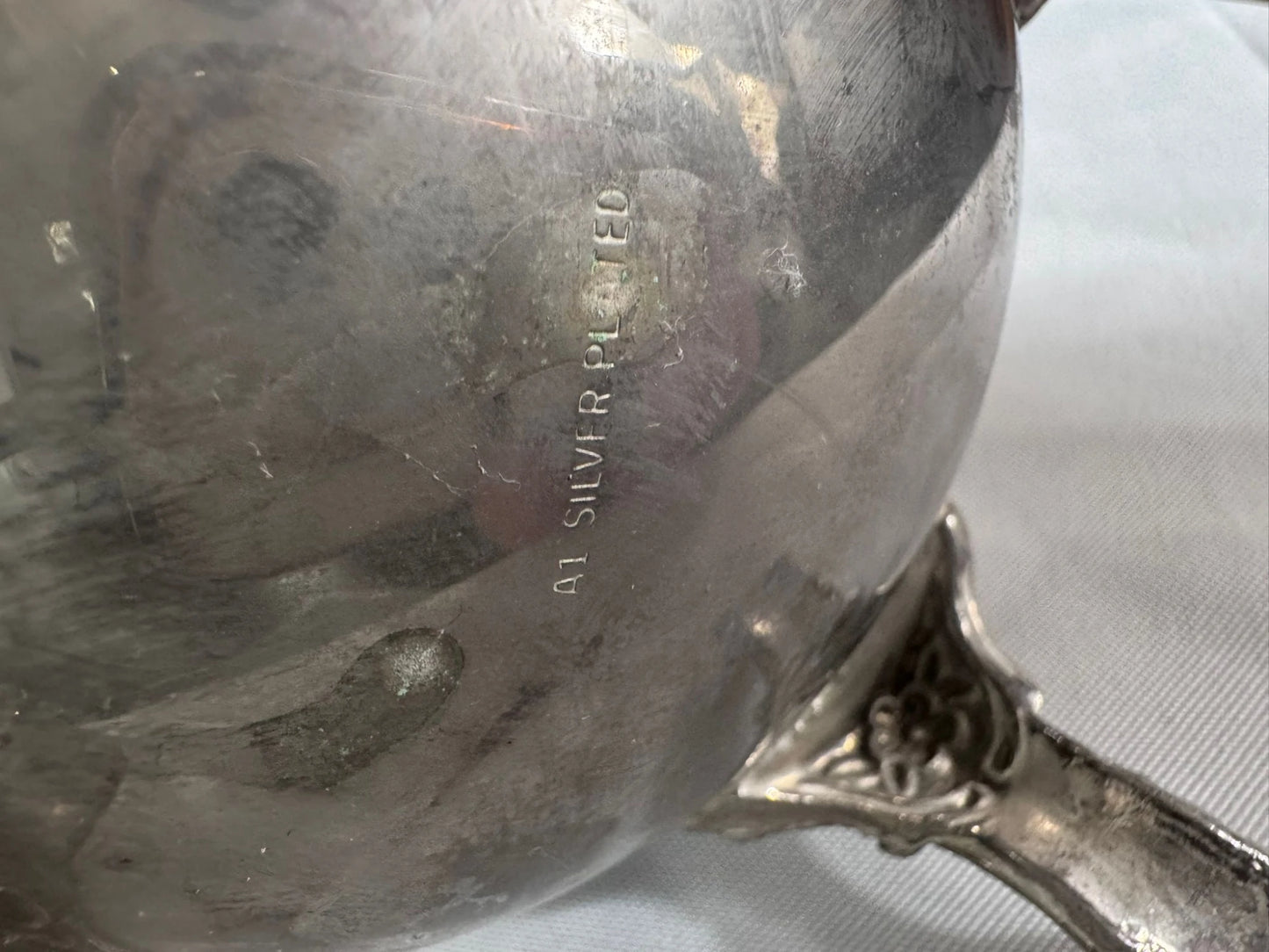 Vintage Silver Plated Teapot With Ornate Feet And Finial - Image 11