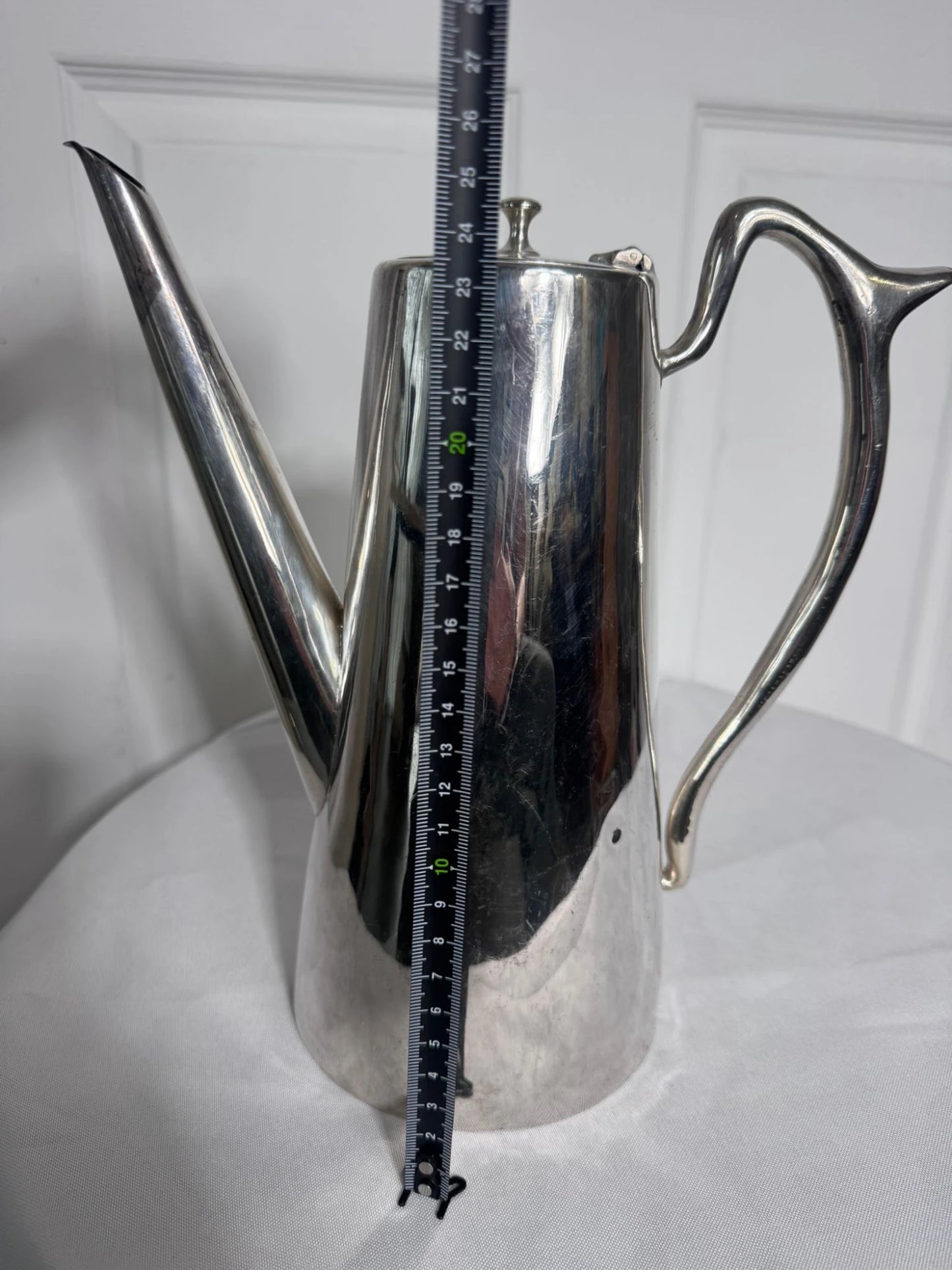 Vintage Silver Plated Tapered Coffee Pot - Elegant Mid-Century Style - Image 12