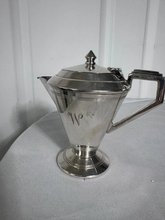 Vintage Art Deco Sterling Silver Coffee Pot - Elegant Geometric Design - Image 2